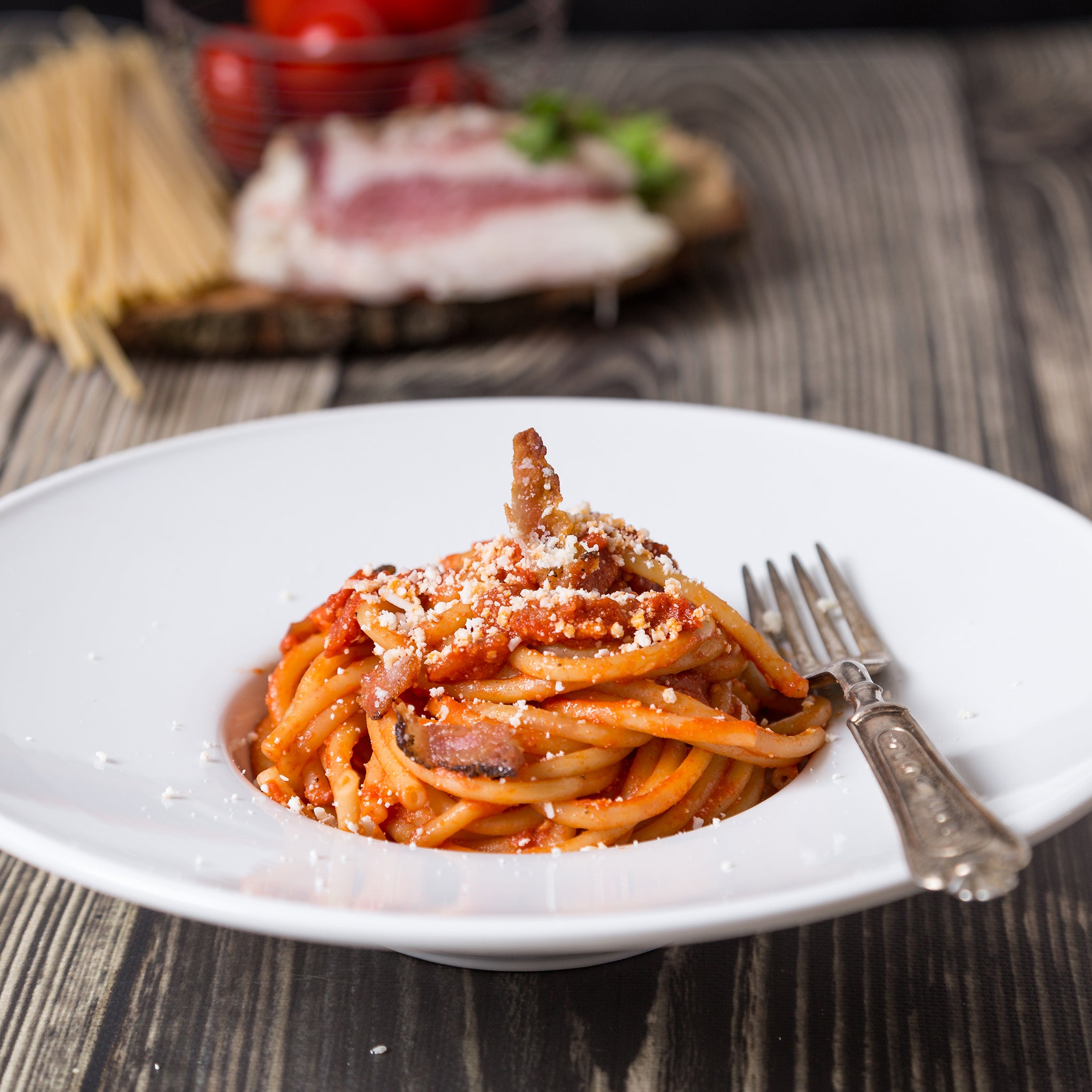 Spaghetti all'Amatriciana (Serves 2)